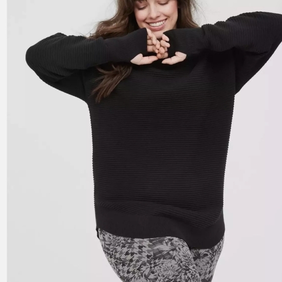 aerie Sweaters - NWT! Offline by AERIE Black Home Stretch Off the Shoulder Sweater! Size M!